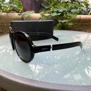 PRADA rare black/chrome sunglasses EUC